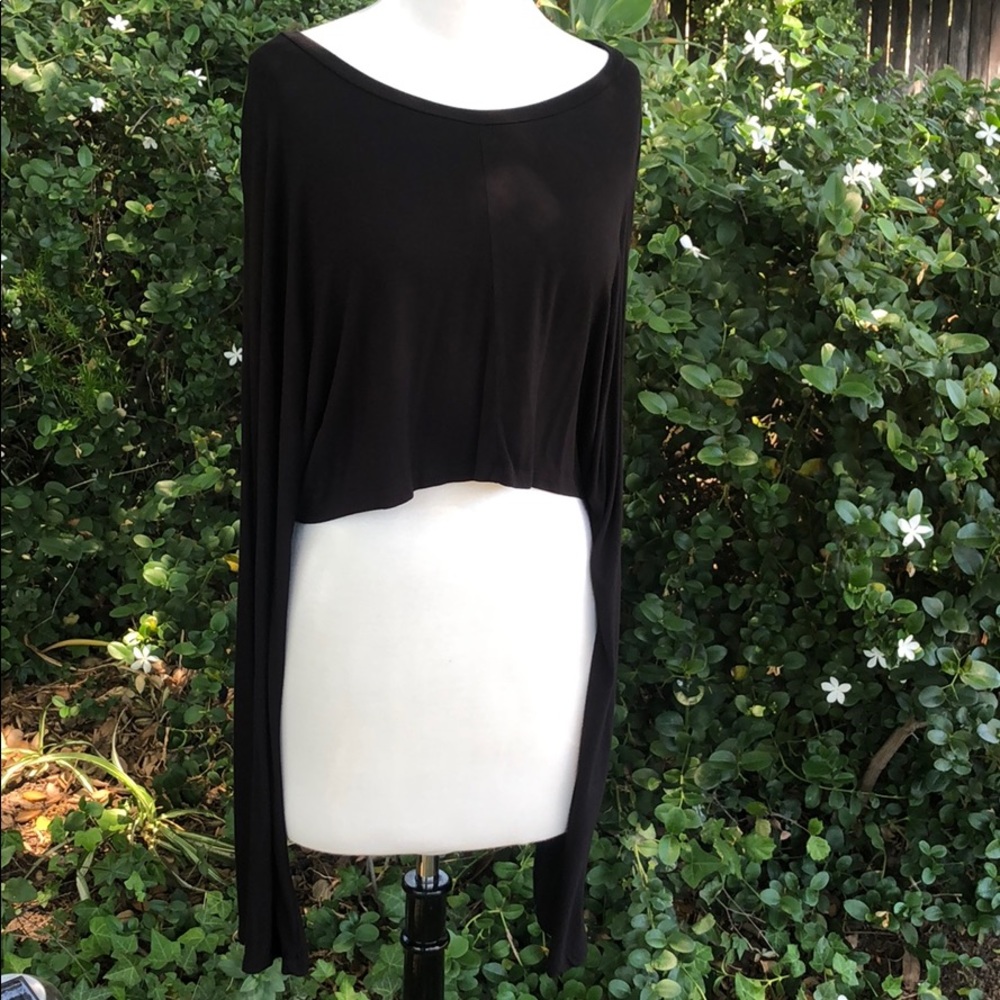 Oversized long sleeve crop top